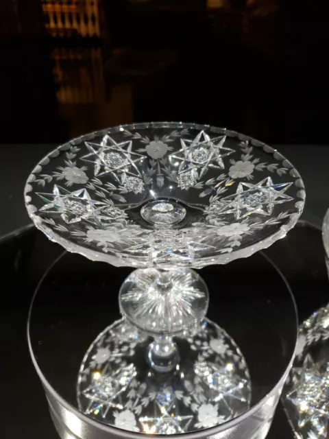 compote comport bowl American Brilliant Period cut glass crystal Hawkes "Empire"