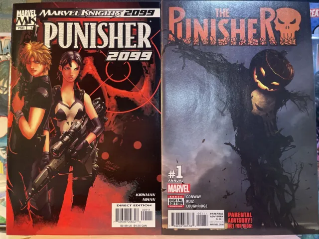 Punisher Annual #1 Razzah Halloween CVR VF/NM and 2099 1st app of 2099 2 books