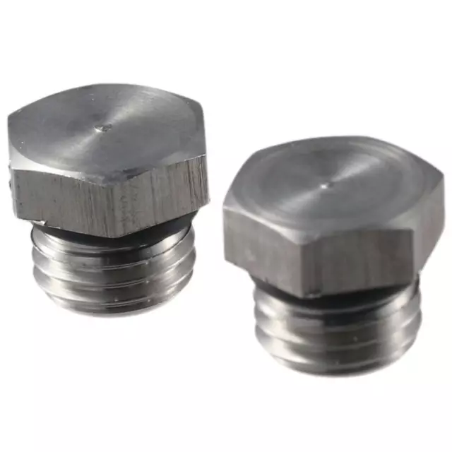 2PCS M12x1.5 Male Plug Silver Solid Durable Hex Head  Water Pipes