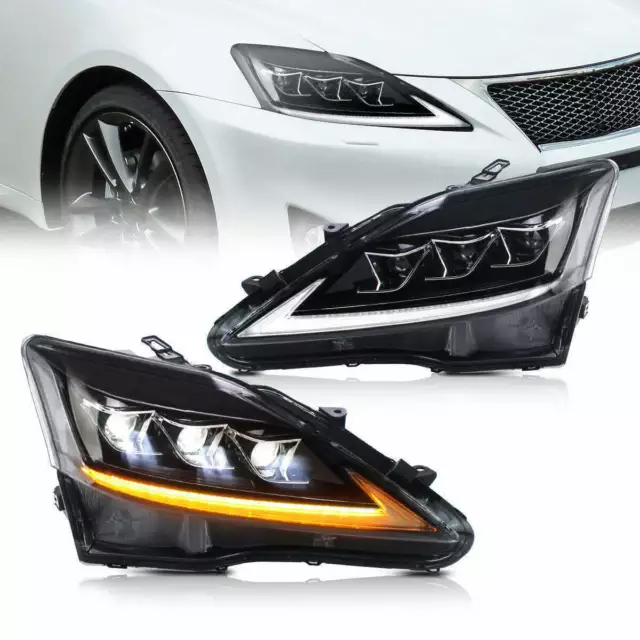 VLAND Headlights LED Sequential Indicators for 2006-2012 Lexus IS250 IS350 IS F