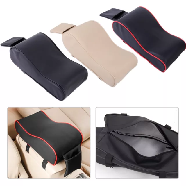 Leather Car Center Console Seat Armrest Cushion Pad Mat Memory Foam Phone Bag rt