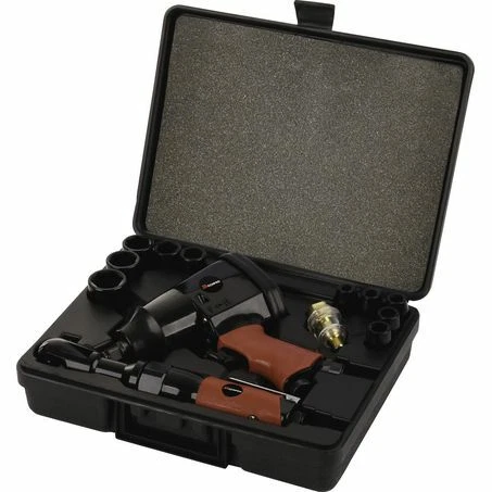 Mechpro Red Air Ratchet & Impact Wrench Kit 16Pc Pneumatic Garage Shed Present
