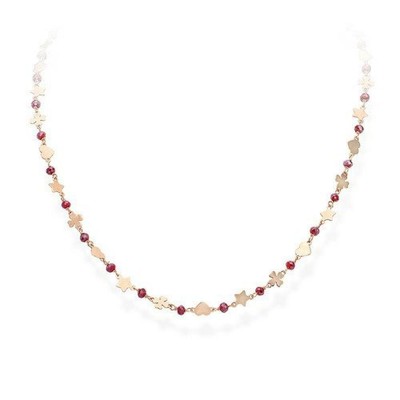 AMEN Collana Amen Donna CRO10RGTOVE3_0  Argento Oro rosa Cristallo 