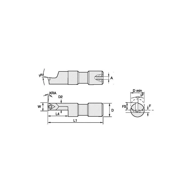 WIDIA SSOI5001000250R Indexable Boring Bar,0.9690",HSS