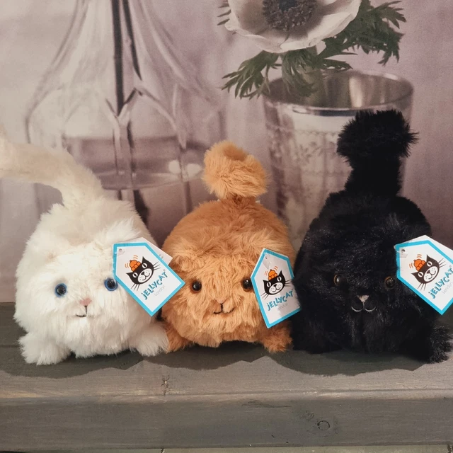 JELLYCAT CABOODLE KITTEN, Kitty new with tags cream, black Cat, ginger
