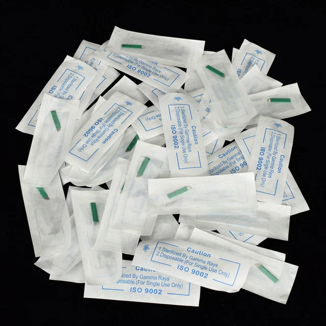 50 Pcs Disposable Sloped Needle Eyebrow Needles Set Eyebrow 4