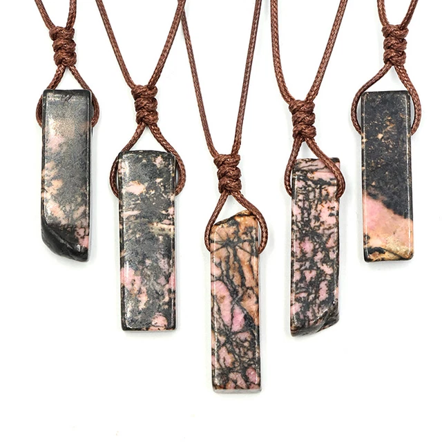 Multi Gemstone Natural Stone Energy w/Rope Chain Necklace Chakra Crystal Pendant 11