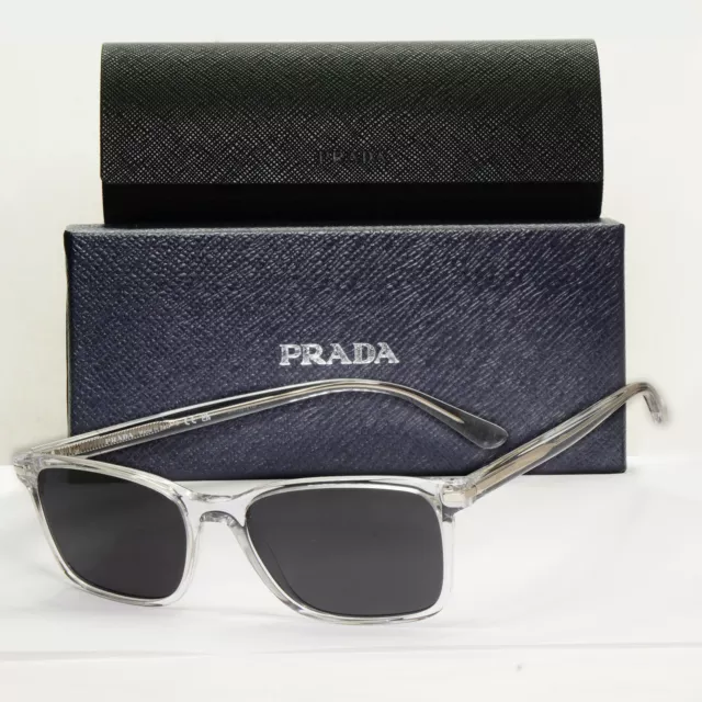 Prada Sunglasses Black Transparent Crystal Square PR14WV VPR 14W 2AZ-1O1 56mm