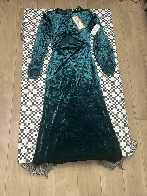 slim fit dress slacks EMAN LONG SLEEVE MAXI DRESS WITH SATIN DRAPED WAIST DETAIL main image 1