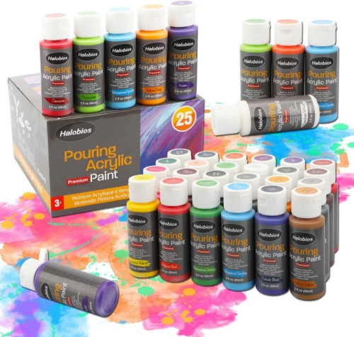 Juego de 25 botellas de pintura acrílica (2 oz/60 ml), 25 17,8*17,8*11,2 cm
