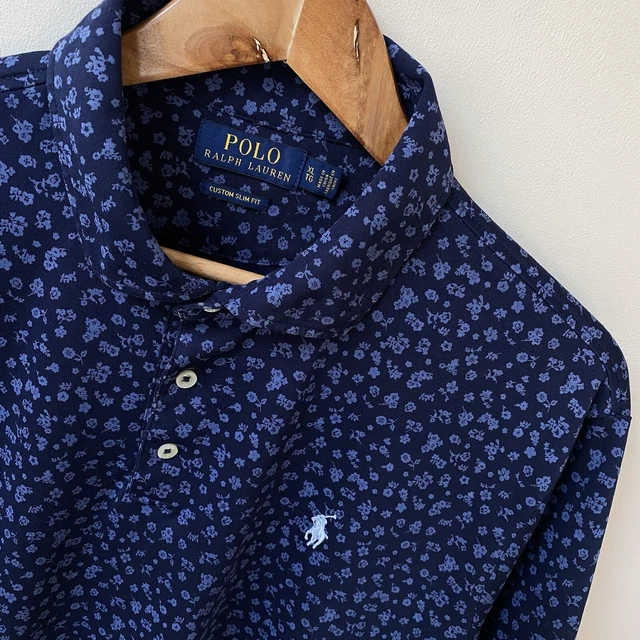 Polo Ralph Lauren Extra Large (XL) Blu Navy Floreale Uomo Personalizzata Slim Fit