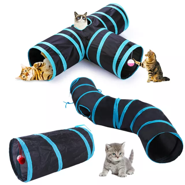 1/2/3/5 Way Cat Tunnel Pet Hides Tree Puppy Tube Kitten Play Toy Rabbit