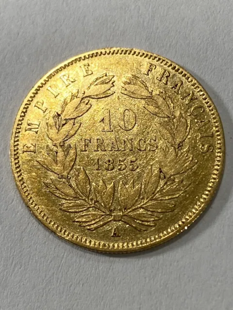 Fausse monnaie de 10 Francs Napoléon III en platine, fra…