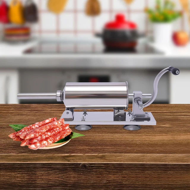 8LBS MANUAL SAUSAGE Stuffer Maker Meat Filler Machine Stainless Steel