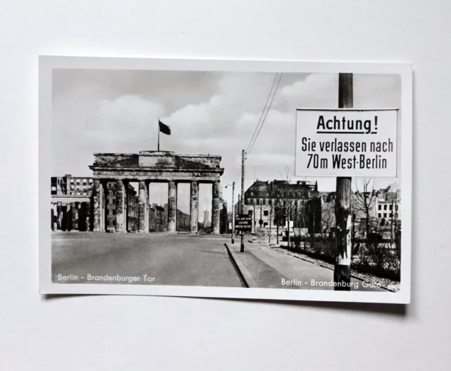 Berlin BRANDENBURGER TOR ohne Quadriga - Postkarte - Fotografen Klinke & Co