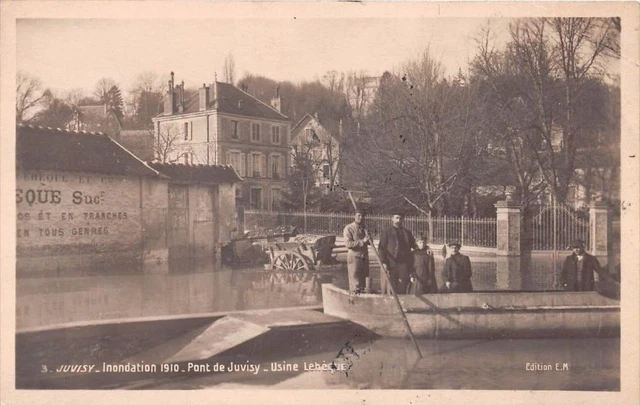 Cpa 91 Juvisy Inondation 1910 Pont De Juvisy Usine Leheque