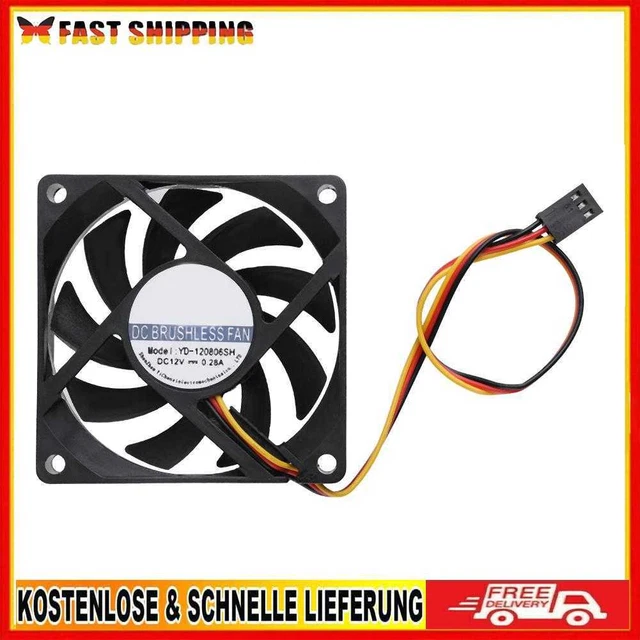 Resistente al agua YD-120806SH 12V 68x68x15mm bajo ruido ventilador de CC sin escobillas