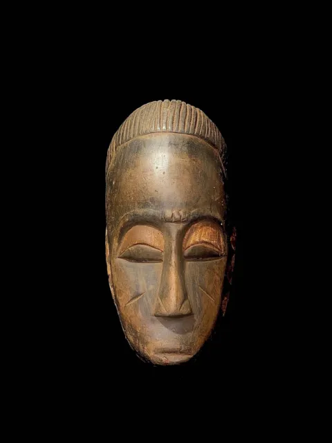 African Tribal Face Mask Wood Hand Carved Wall Hanging Art Guro mask Face -4061