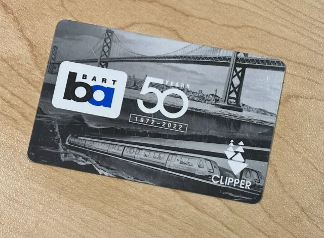 BART Bay Area Rapid 50th Anniversary Clipper Card Transit NO VALUE LOADED Lmt Ed