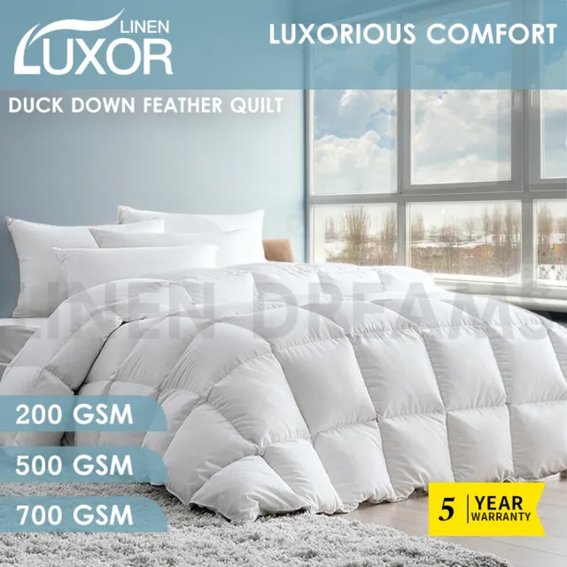 White Duck Down Feather Quilt Duvet Doona All Season Summer Winter All Size