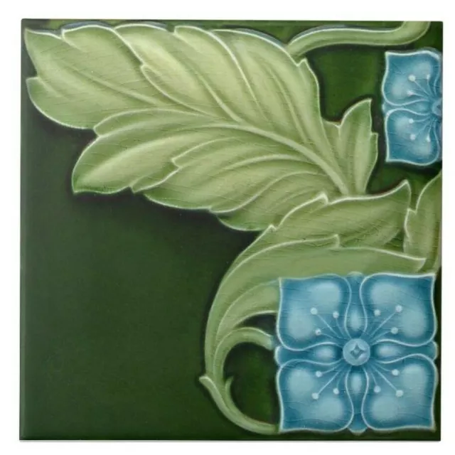 British Art Nouveau Vintage Ceramic Tile Rare Reproduction Majolica European UK