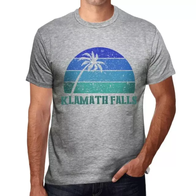 Camiseta Estampada para Hombre Palma, Playa, Puesta De Sol En Klamath Falls