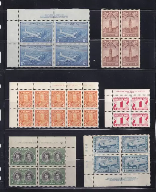 Canada Stamps Blocks Mint Never Hinged