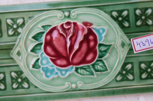 Old Circa 1930 Vintage Artdeco Ceramic Tile Border Made In Japan NH4396 2
