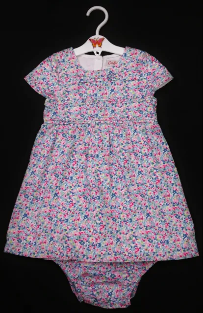 GIRLS CATH KIDSTON Cotton Floral Short Sleeve Dress & Pants Set 12-18 Months VGC