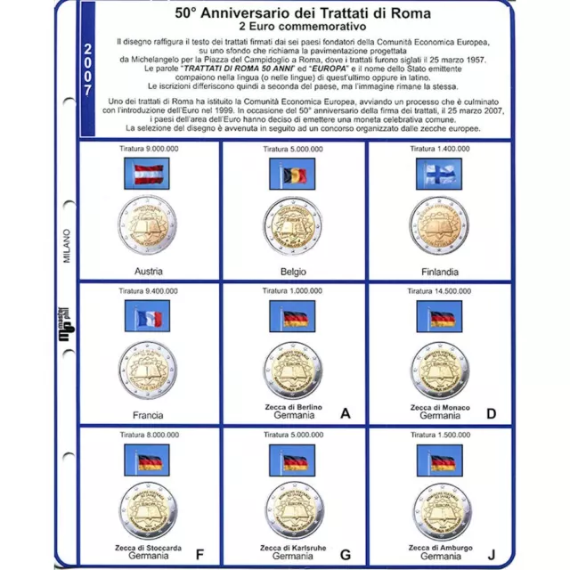 2 buste Masterphil 2 euro commemorativi 2007 Trattati di Roma