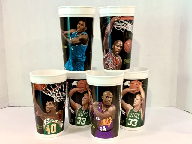 1995 McDonald’s NBA Looney Tunes All Star Showdown Cups Set of 6 Michael Jordan