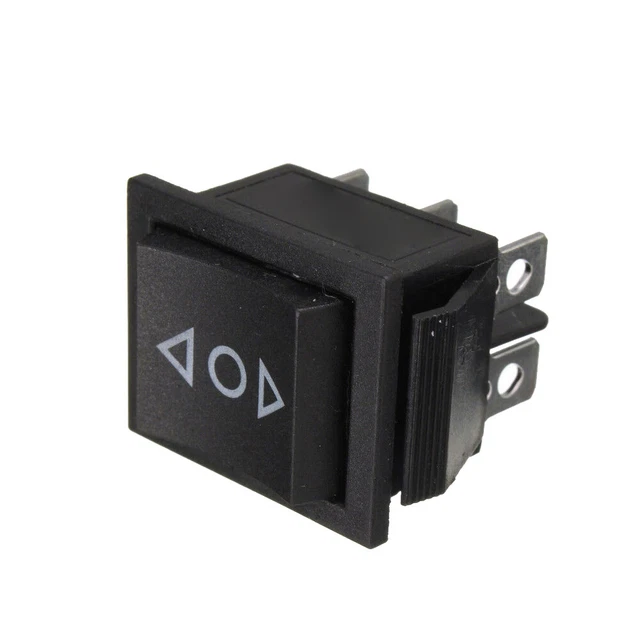 BLACK 3 POSITION On-off-On Car Boat Rocker Switch 6-Pin DPDT 10A 250V ...