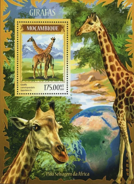 Giraffes Stamp Giraffa Camelopardalis Tippelskirchi S/S MNH #7324 / Bl.904