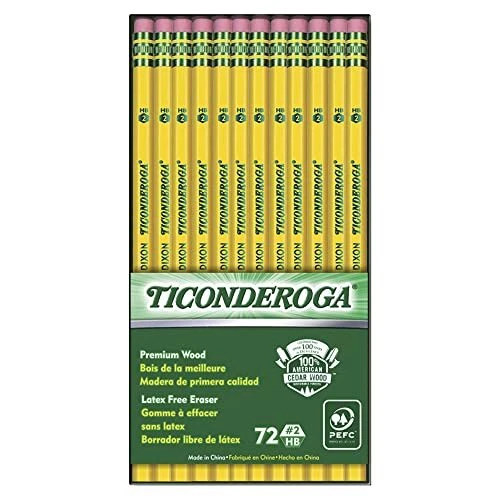 Wood-Cased Pencils, Unsharpened, 2 HB Soft, Yellow, 72 Count