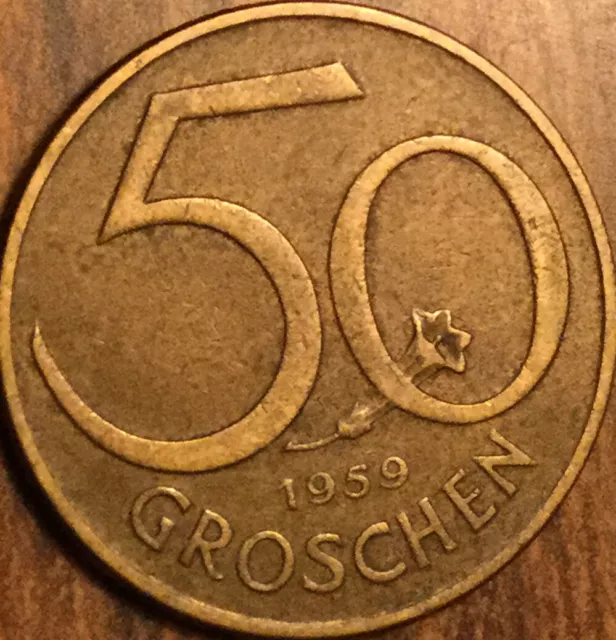 1959 Austria 50 Groschen Coin