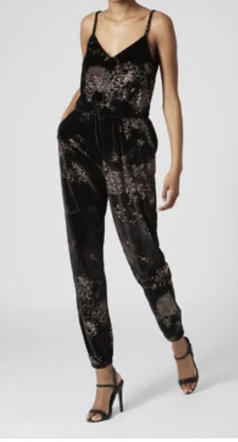 Topshop sales velvet jumpsuit