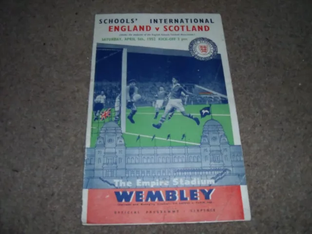 England V Scotland Schools Programme @ Wembley 5Th April 1952 Duncan Edwards