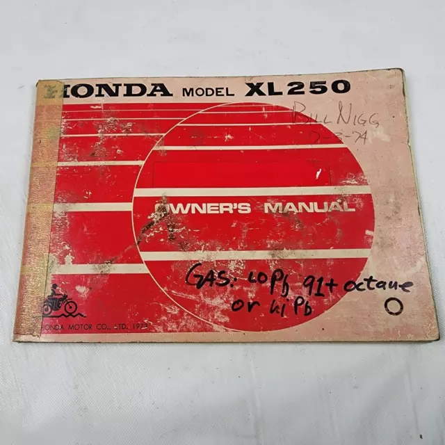 Original 1974 Honda XL250 K1 Owner's Manual Book XL 250 OEM