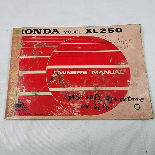 Original 1974 Honda XL250 K1 Owner's Manual Book XL 250 OEM