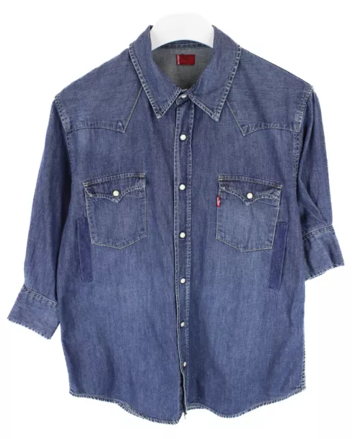 Levi's Red Tab Chemise Homme Grand Jeans Look Col Italien Délavé Poches