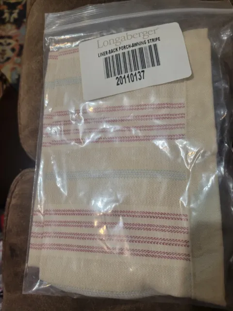 Longaberger Back Porch Basket Liner in Awning Stripe 20110137 New Old stock