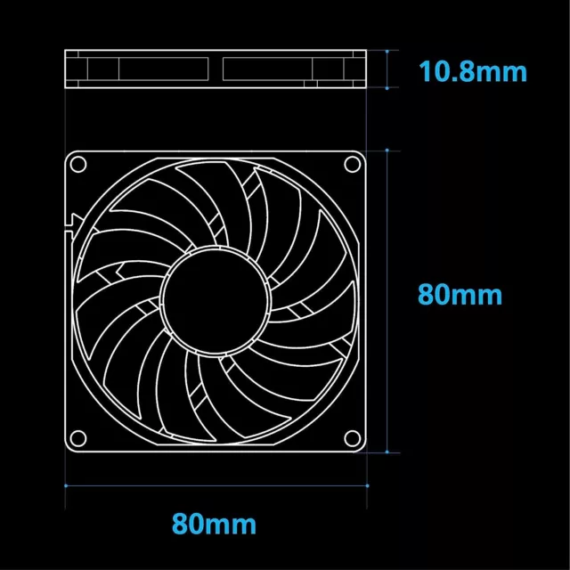 Akasa Slim Slimfan 80 mm 8 cm PWM schwarz PC Case Lüfter 80x80x10,8 mm 26,53CFM 3