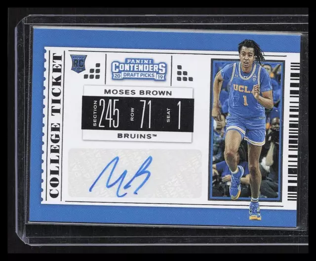 MOSES BROWN 2019-20 Panini Contenders Draft Picks College Ticket Auto Bruins