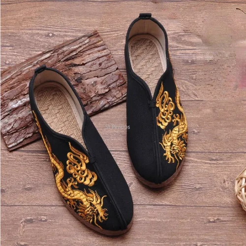 Chinese National Style Canvas Shoes Old Beijing Linen Casual Shoes Flat Shoes