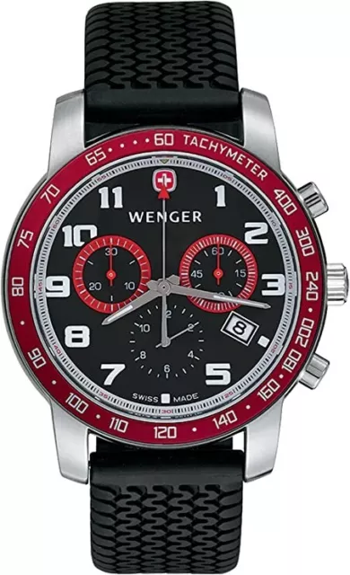 Wenger Men's 70801 Alpine Swiss Rallye Red Bezel NEW/RARE 2