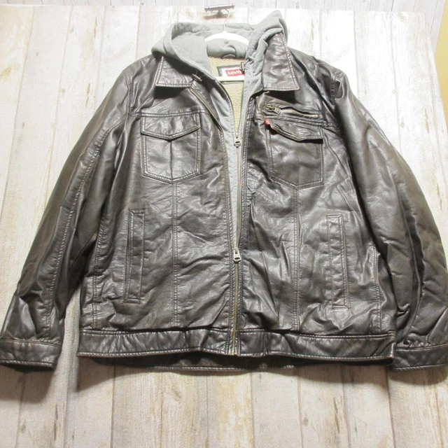 Levi's Jacket Faux Leather Sherpa Lined XL Bomber Jacket Trucker  Aviator Warm
