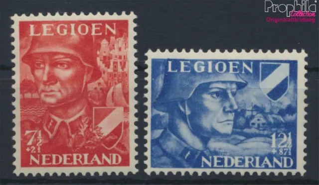 Briefmarken Niederlande 1942 Mi 402-403  Jahrgang 1942 komplett postfrisch (9948