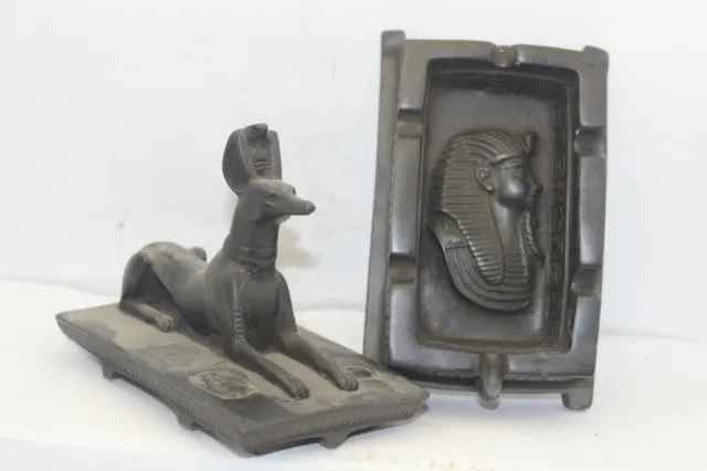 RARE ANCIENT EGYPTIAN ANTIQUE ANUBIS Set King Tut Box Egypt History