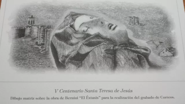 Prueba Sin Número Especial Calcográfica V Centenario Santa Teresa De Jesús Lujo.