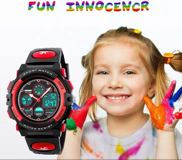 Kids Digital Electronic Sports Watch Children Boys Girls LED Waterproof Watches 2